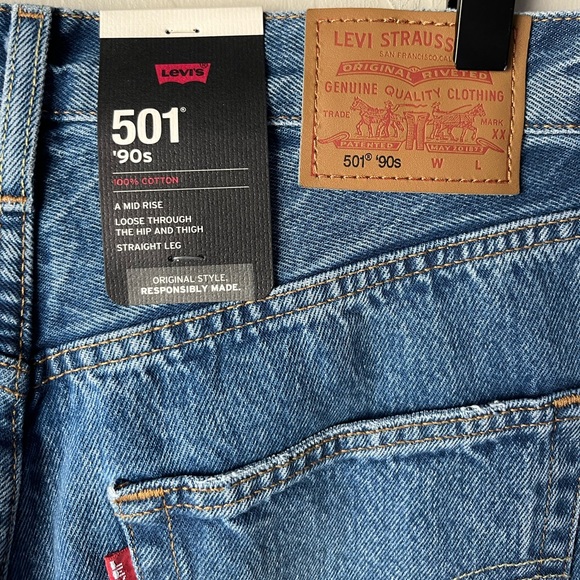 NEW Levi’s 501 90’s jeans medium wash 29 - Picture 8 of 13